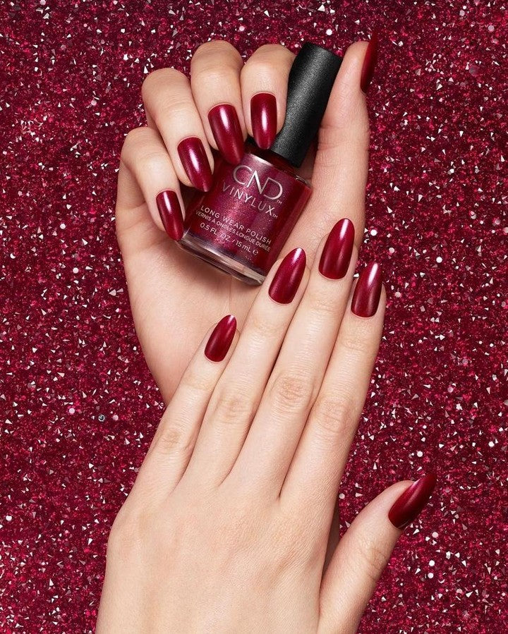 CND Vinylux Rebellious Ruby Nail Swatch